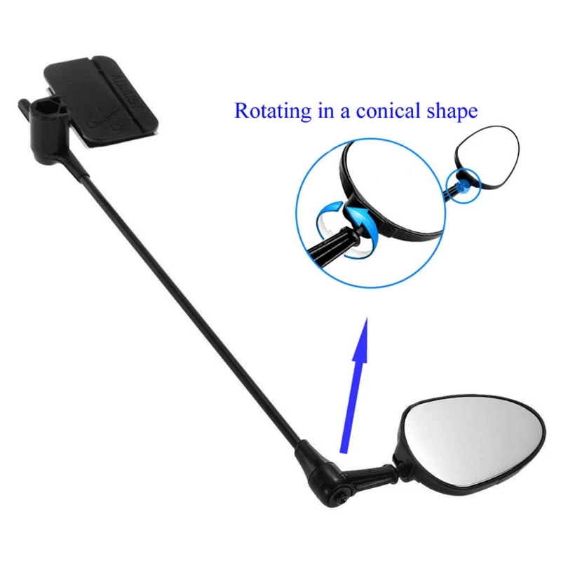 Flat Bicycle Helmet Mirror Helmet Mounted Rear-view Cycling Accessory