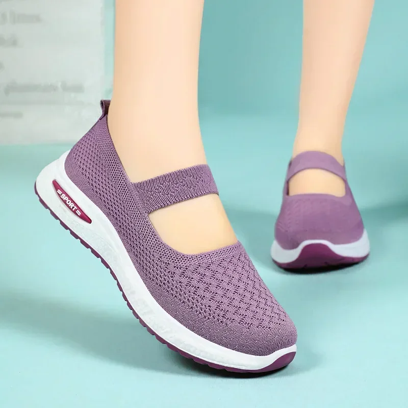 

Summer New Mesh Casual Women's Shoescomfortable and Lightweight Flat Shoes Anti Slip Soft Soled Mother's Shoes