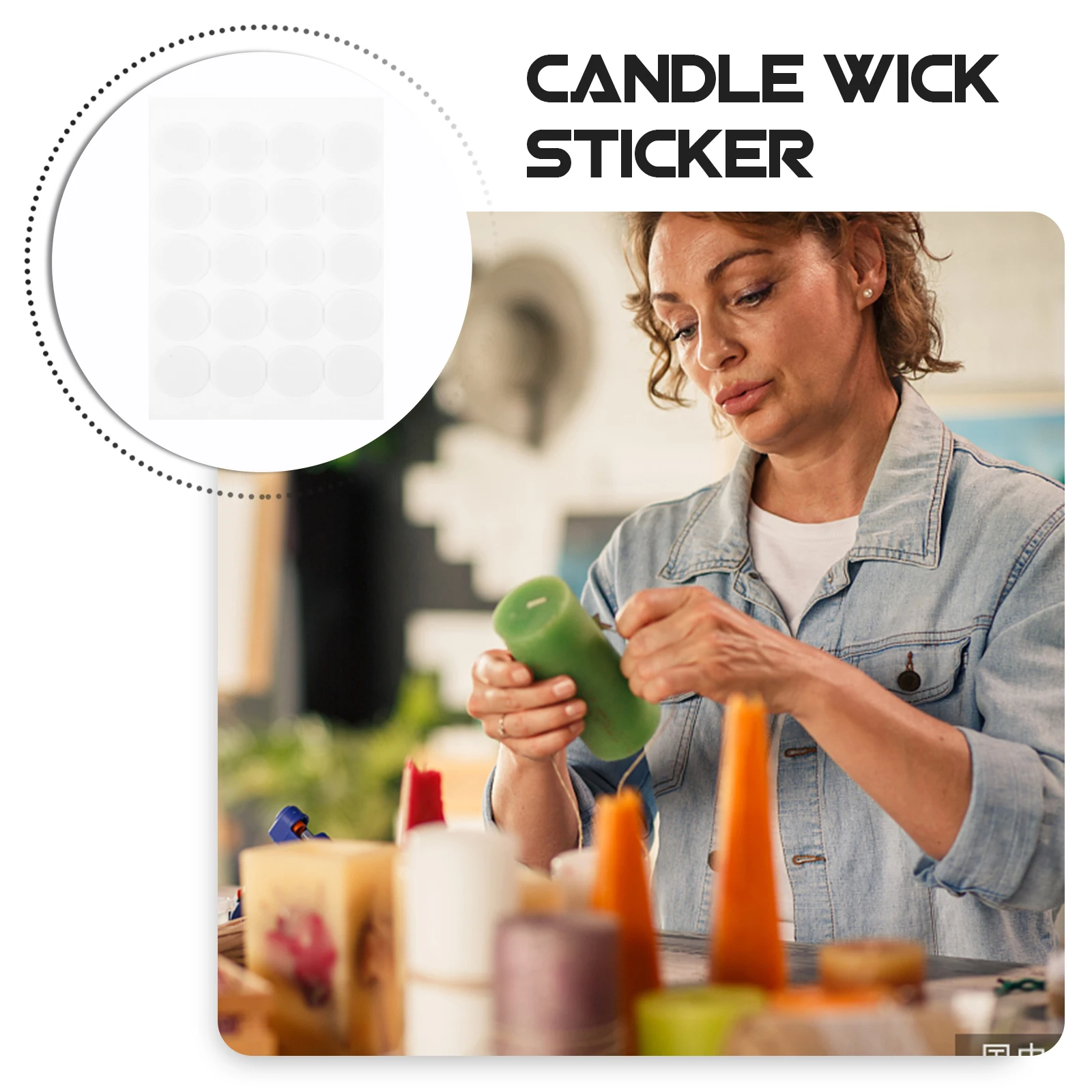 

20 pcs Base Stickers Double Sided Foam Adhesive Dots Wick Fixers Tabs for Making Craft Supplies Easy Fixing in