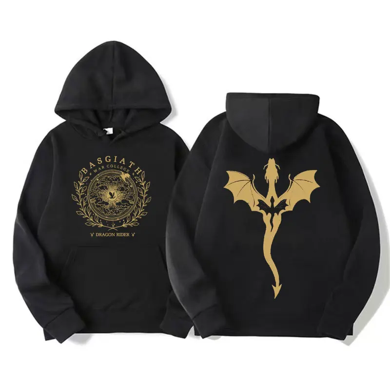 

Fourth Wing Graphic Hoodies Basgiath War College Dragon Rider Sweatshirt Men's Women Retro Style Casual Fleece Hoodie Streetwear