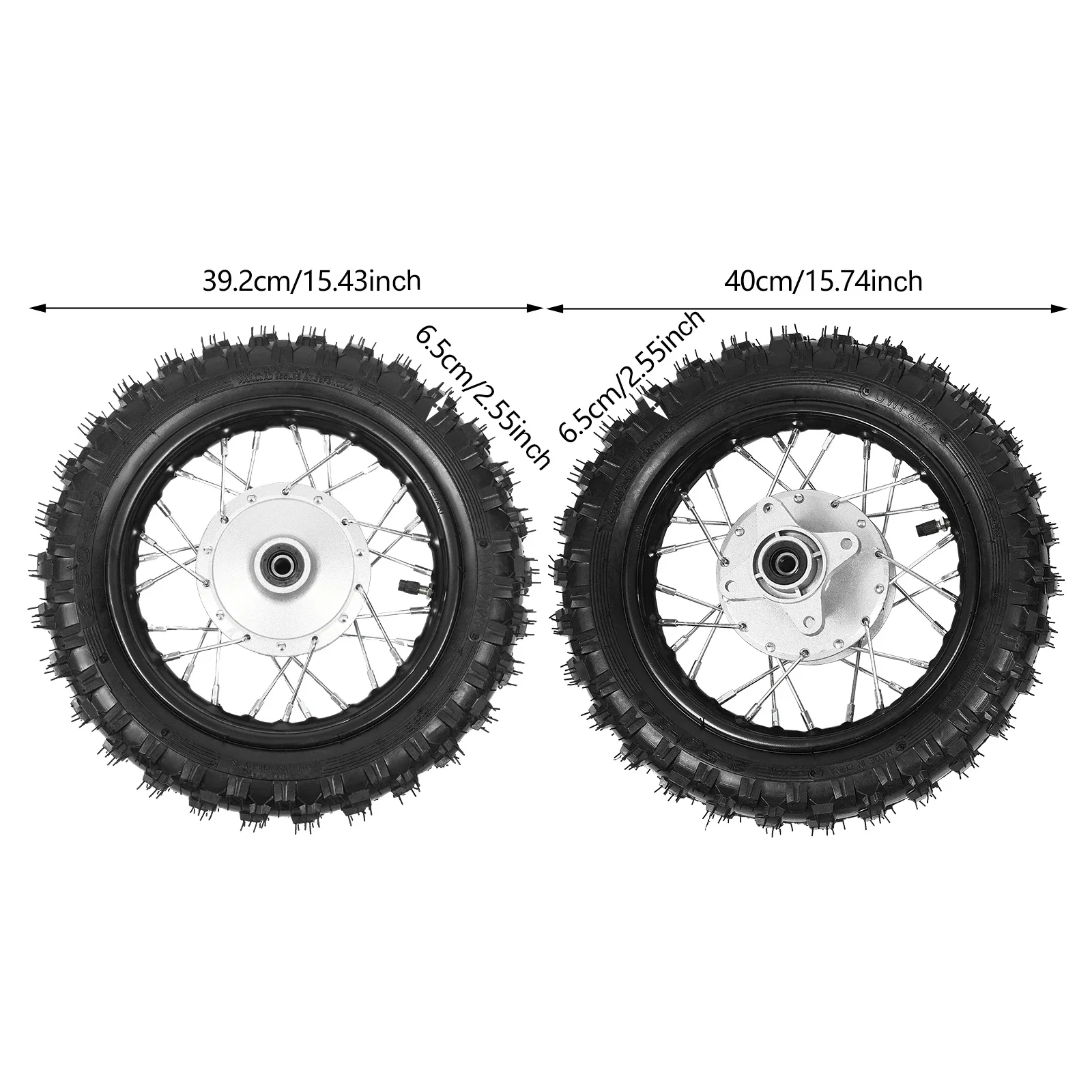 عجلة حافة الإطارات الأمامية والخلفية 2.50-10 للدراجات الترابية Honda CRF50 XR50 BBR KLX، سبيكة متينة، مضادة للانزلاق، سعة تحميل عالية