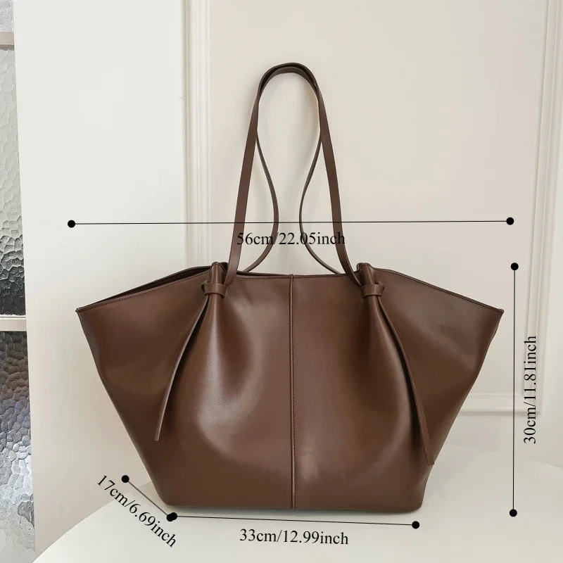 Women Luxury Wing Shape Tote Bag Large Capacity Genuine Leather Feel Shoulder Bag Designer Metal Lock Handbag Work Daily Travel