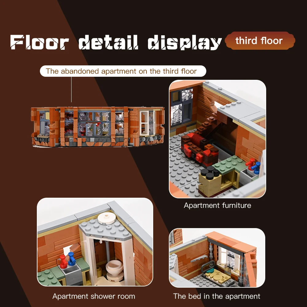 3325PCS Doomsday Corner Garage Movie House Buildings Set 8 figures City Architecture Modular Building Blocks Assembly Model Gift