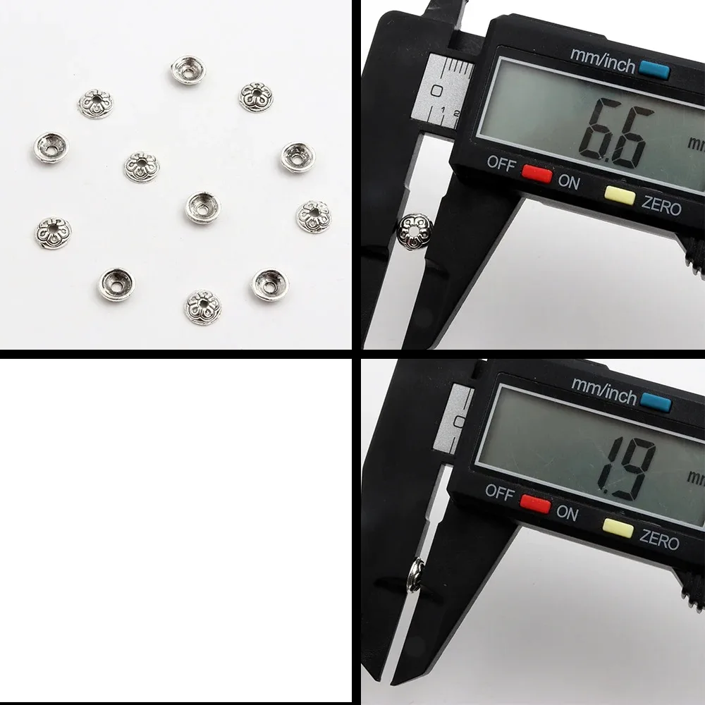 50pcs Three Colors Semicircular Pattern with Holes Metal Spacer Bead Caps for Specially Making Necklace Bracelet DIY Accessories
