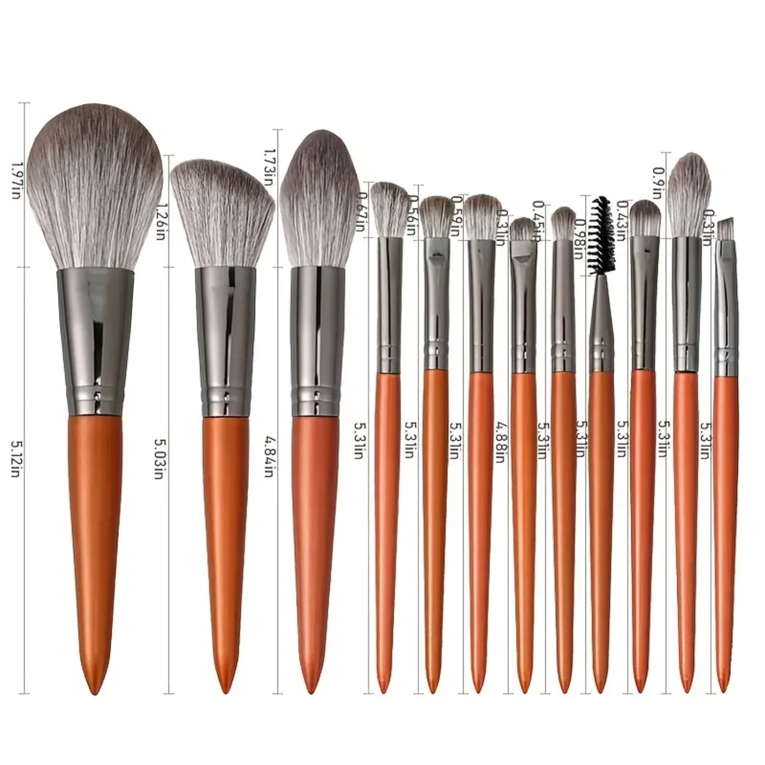 12Pcs Professional Makeup Brushes Set for Flawless Look - Includes Concealers, Foundations, Blending, Eye Shadow, Blush - Comple