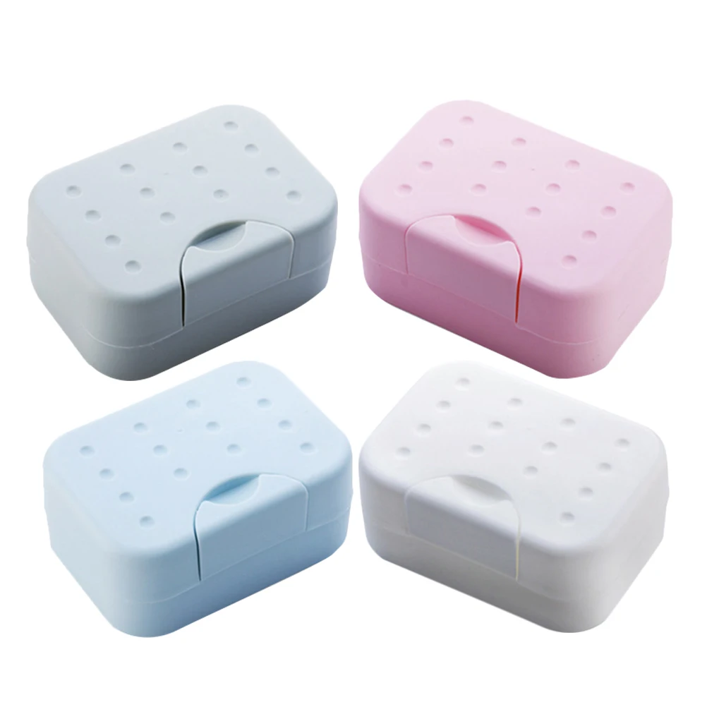 

4pcs Portable Box Travel Holder Leak-Proof Lightweight Storage Container for Bar Soap Gym Camping Household Shower PP Plastic