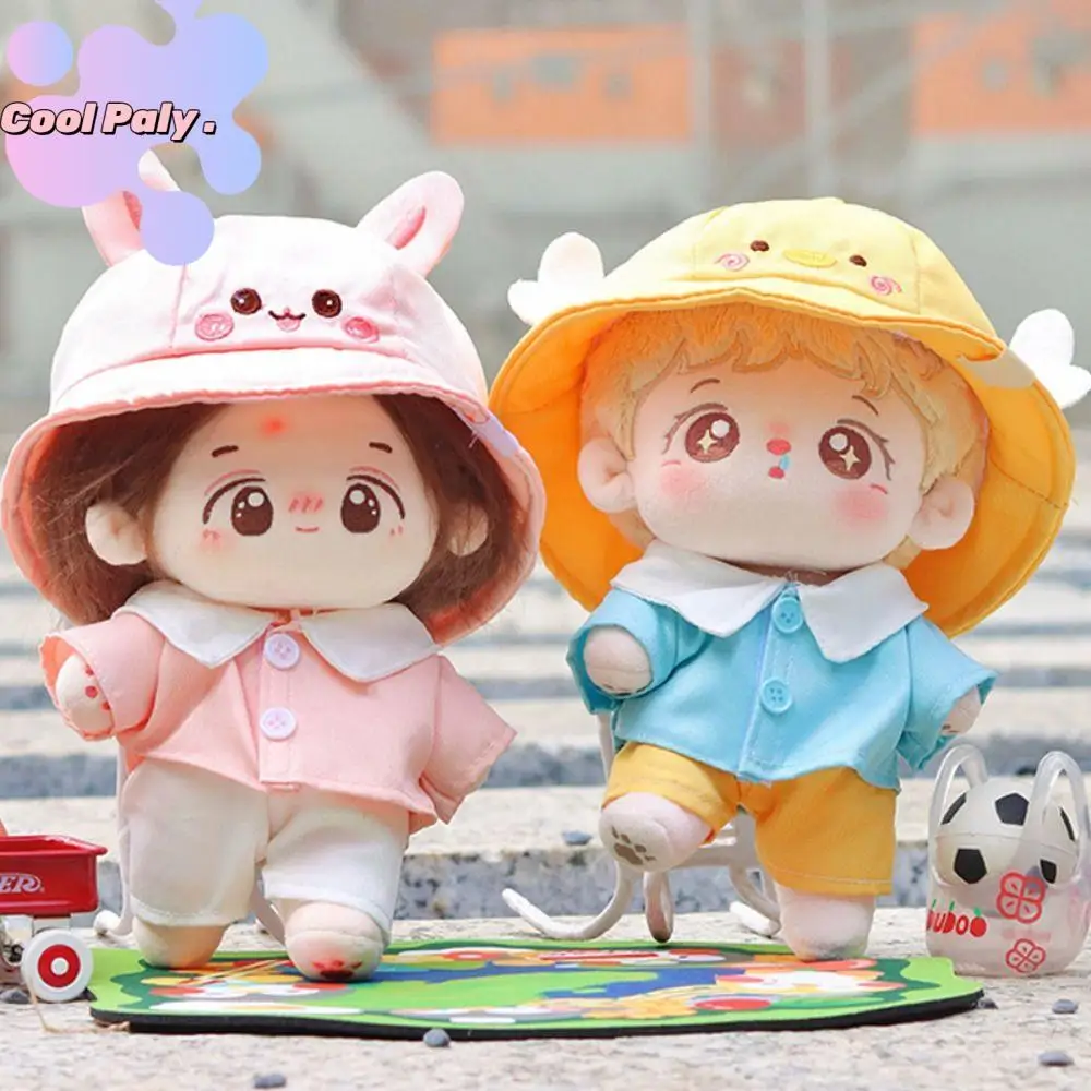 

Duck/Rabbit Cotton Doll Outfit Yarmulke Shirt Pants 20cm Doll Clothes Stuffed Toy Overalls Set Plush Toys Clothing Birthday Gift