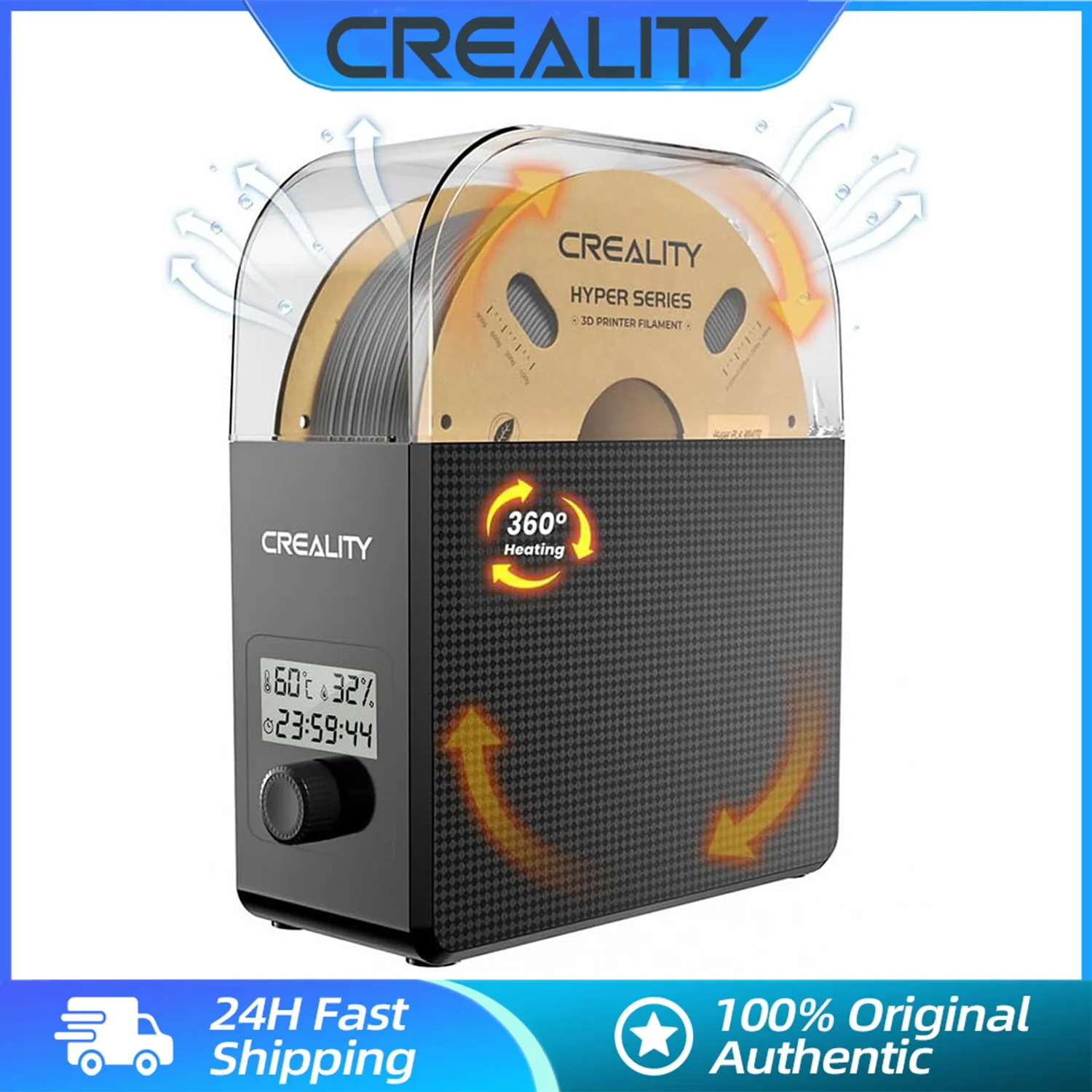 

CREALITY 3D-сушилка для нити 2,0, обновленная поддержка сухой нити, мониторинг влажности в реальном времени 360° ° Горячий воздух для 3D-принтера FDM