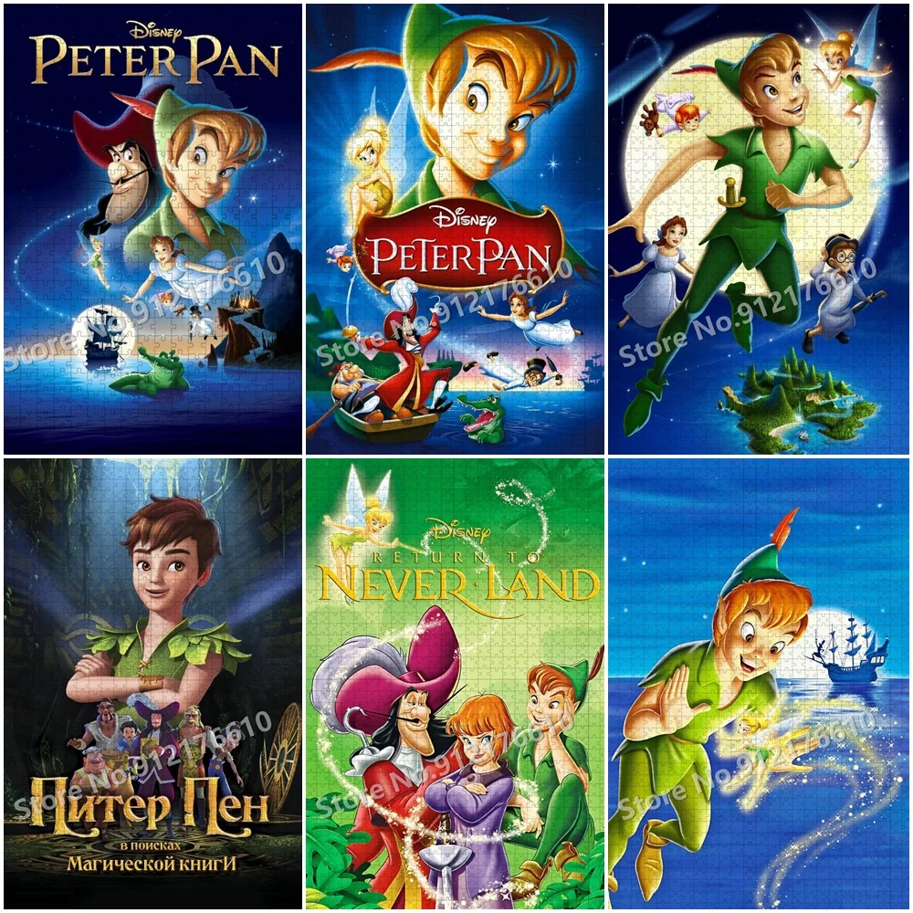 

Peter Pan Jigsaw Puzzle 300/500/1000 Pieces for Adult Disney Cartoon Wooden Puzzle Family Gaming Decompress Educational Toys