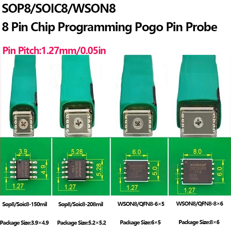 1PC SOP8 WSON8 BIOS Flash EEPROM Programming Probe Spring Pin Cable Chip Download Burn Write Programmer Cord