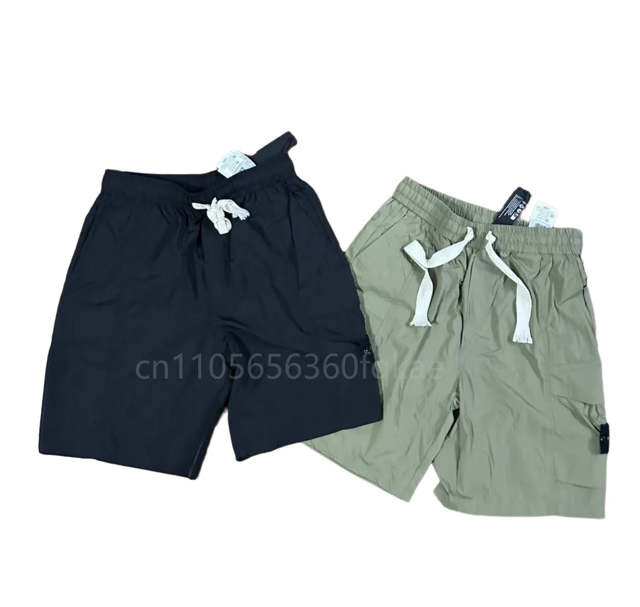 

2026 Compass Rose Button Patch Badge Italian Luxury Brand Style 3 Labels Men's Shorts Quick Dry Multi-pocket Cargo Shorts Pants