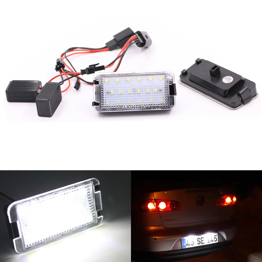 For SEAT AROSA IBIZA CORDOBA LEON Error Free LED Rear License Plate Light Car Tail Gate Board Panel Trunk Guard Signal Bulb Lamp