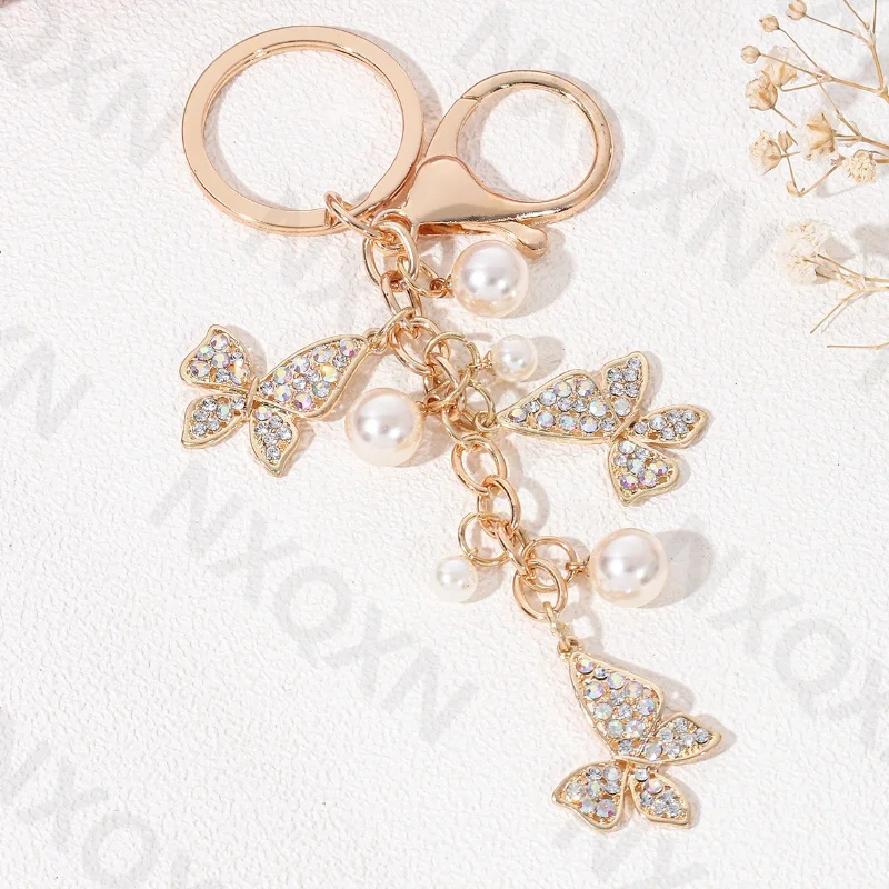 Pretty Hollow Butterfly Preal Enamel Keychain Flying Insect Key Ring For Women Girl Friendship Gift Handmade Jewelry