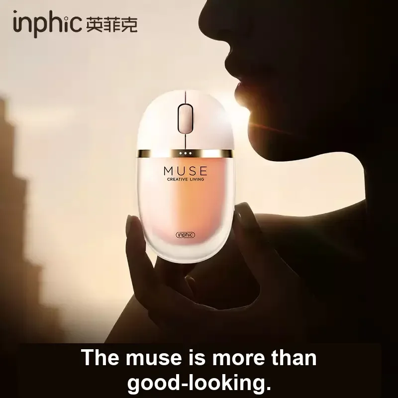 Inphic MUSE Mouse Liquid Foundation Style Wireless Three Mode  Adjustable DPI Silent Mouse Laptop For Office Accessories Gift