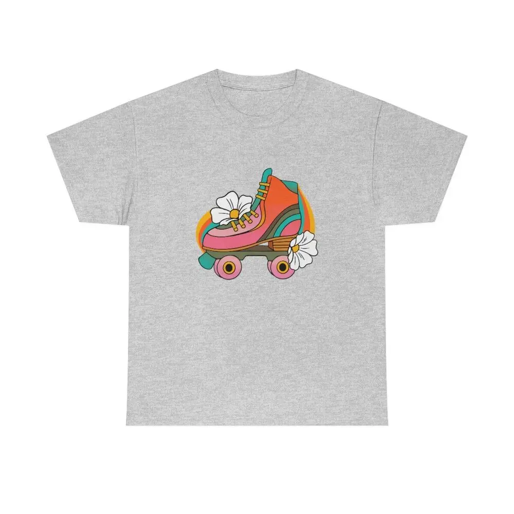 Cute Retro Vintage Aesthetic Rollerskates Unisex Graphic   T-shirts for Tees  tops Unisex Summer Short Sleeve