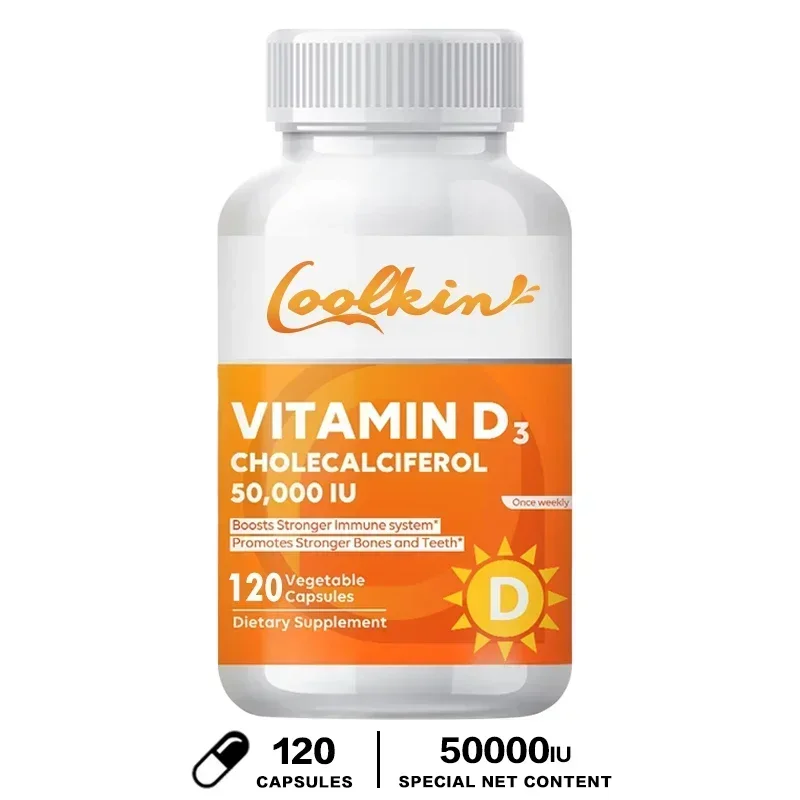 Vitamin D3 50000IU - Promotes Healthy Muscle Health, Strong Bones and Nervous System Health, Immune Support