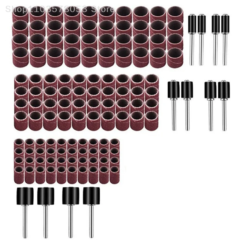 

102/132Pcs Sanding Drum Set 1/4 3/8 1/2 Inch Sanding Bands With Sanding Mandrels For Nail Accessories