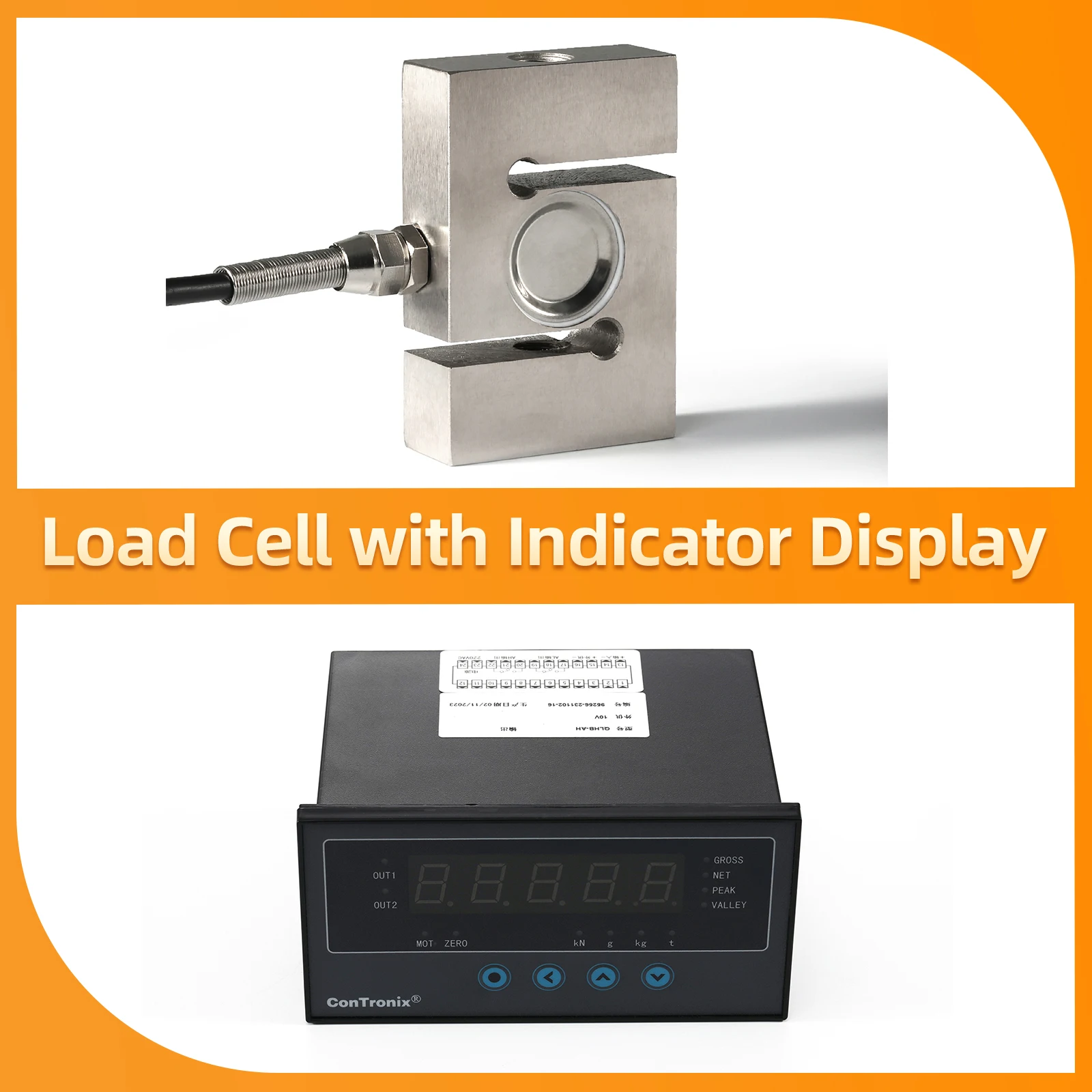 

S Type Load Cell Sensor with Indicator display,Test Tension and Compression Force Weight Pressure Sensor 200KG 300KG 500KG 1T 2T