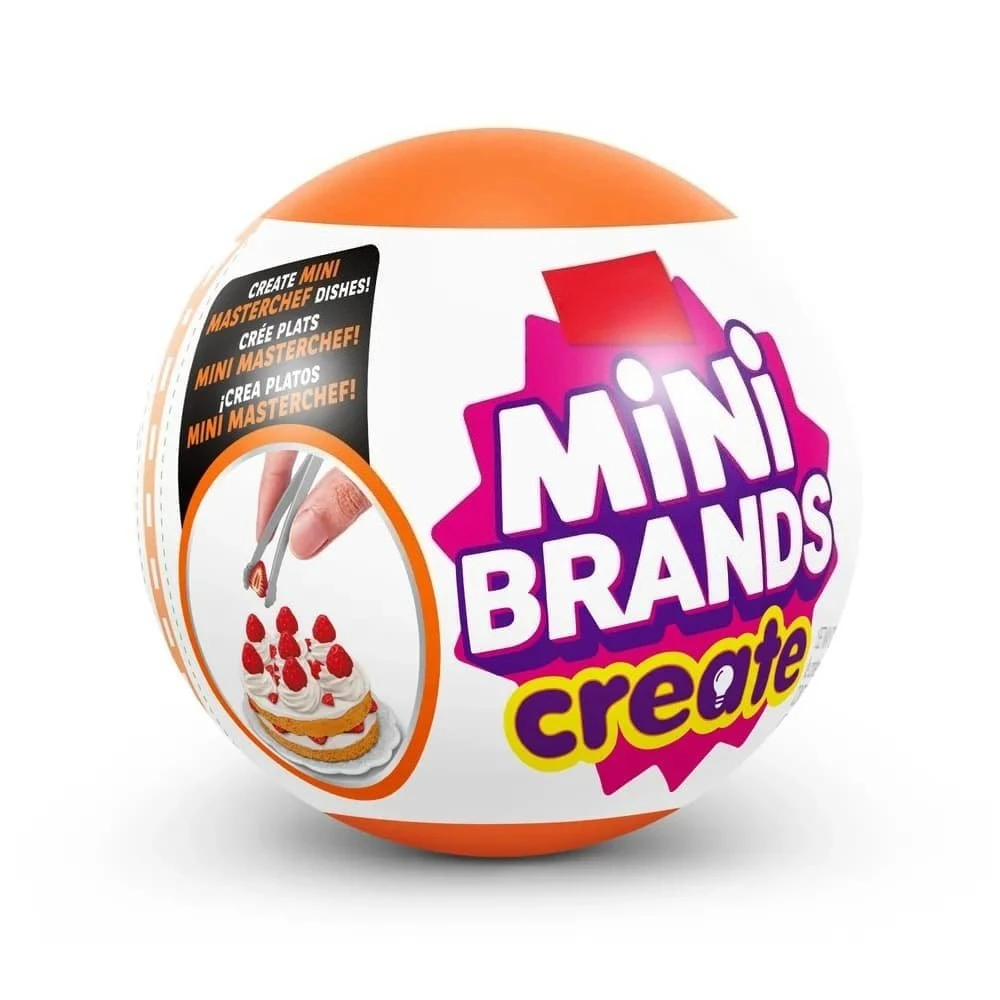 Mini Brands Create Master Chef Blind Box Toys Miniature Simulation Food Blind Ball Gift Kids Simulation Cake Dessert Ramen Toy