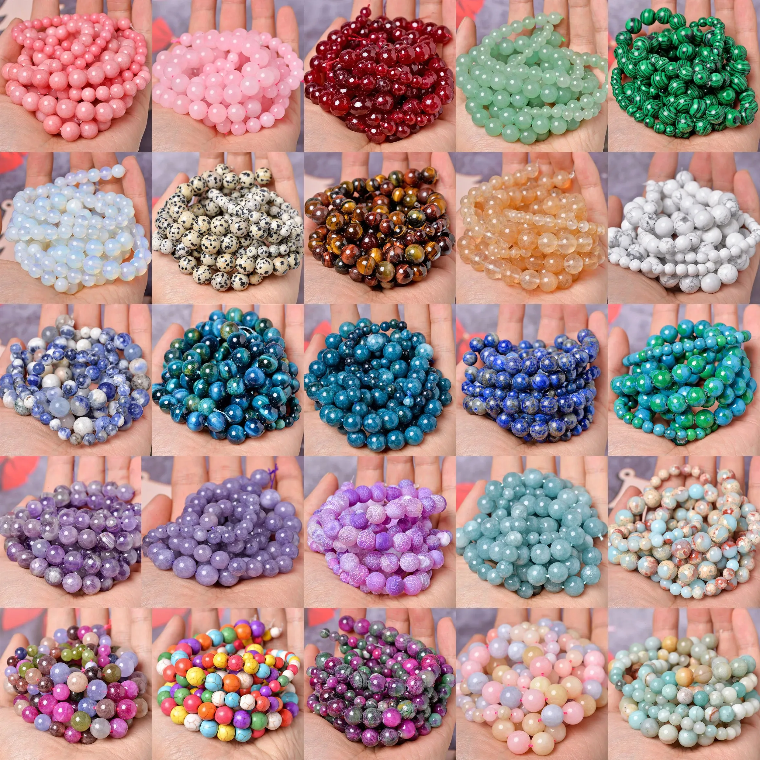 6/8/10mm Natural Stone round Bead Loose Bead Jewelry Accessory DIY Bracelet Necklace Semi-finished Product