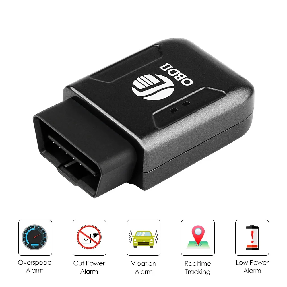Obd2 GPS المقتفي سيارة المقتفي في الوقت الحقيقي GSM جهاز تعقب TK206 سياج جغرافي فائق السرعة الاهتزاز نقل إنذار ويب APP تتبع