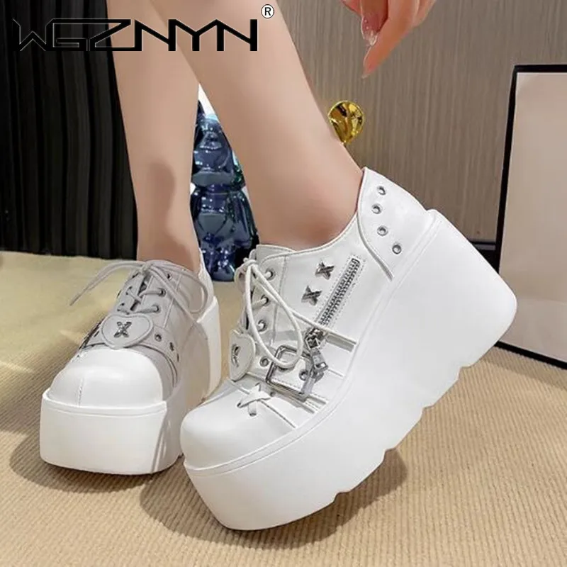 Women Gothic Punk Chunky Platform Wedges Women Mary Janes Shoes 2024 New Sweet Cute Fashion Women Shoes Pumps Loafers Comfy Shoe