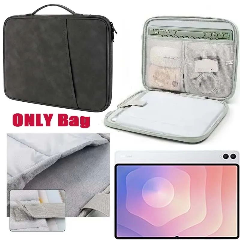 

for Samsung Galaxy Tab S11 Ultra Handle Carry Bag Waterproof Sleeve for Mouse Keyboard Charger Pocket Zip Pouch Tablet Case