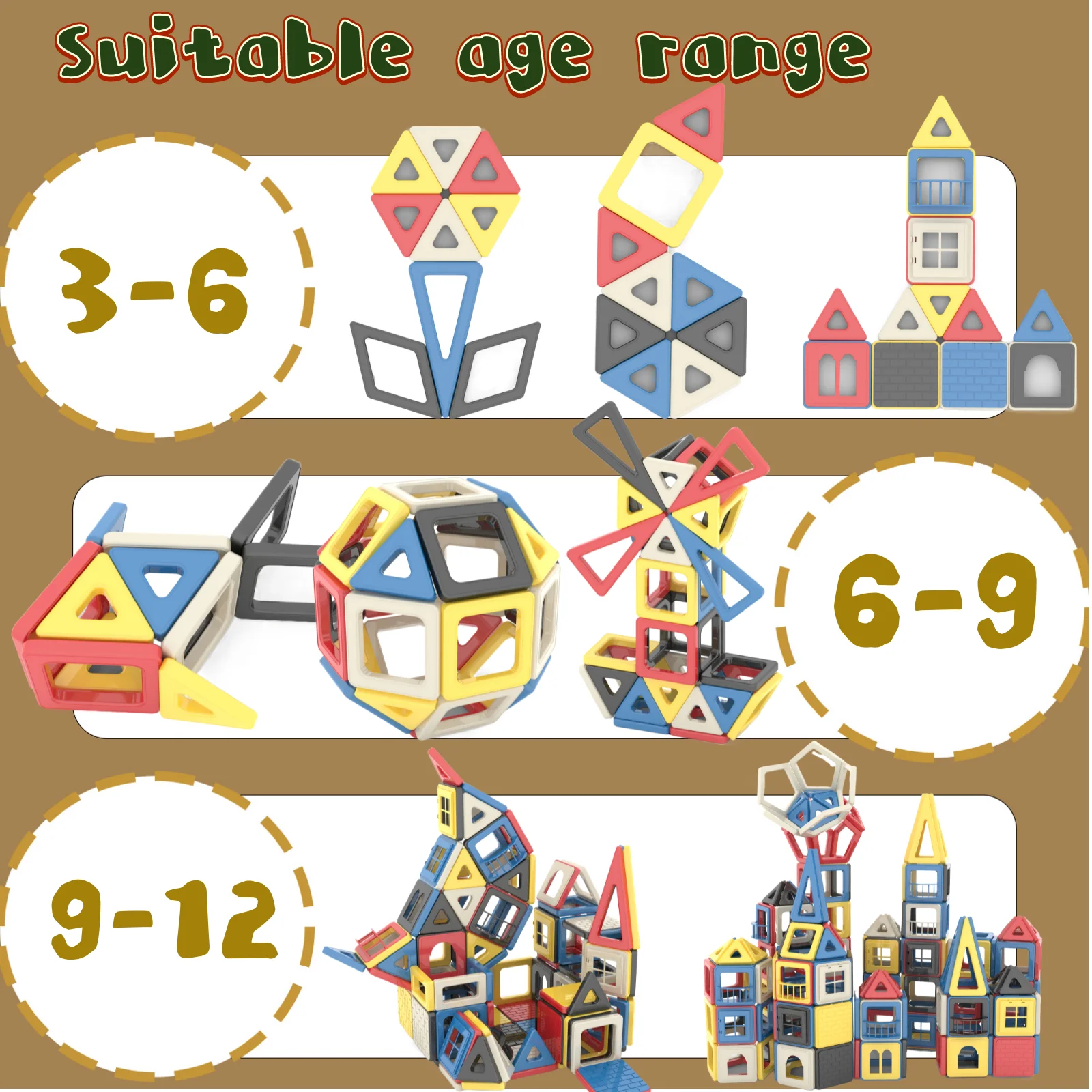 148 قطعة من بلاط البناء المغناطيسي STEM ألعاب مغناطيسية تعليمية ومبتكرة مجموعة البناء والبناء