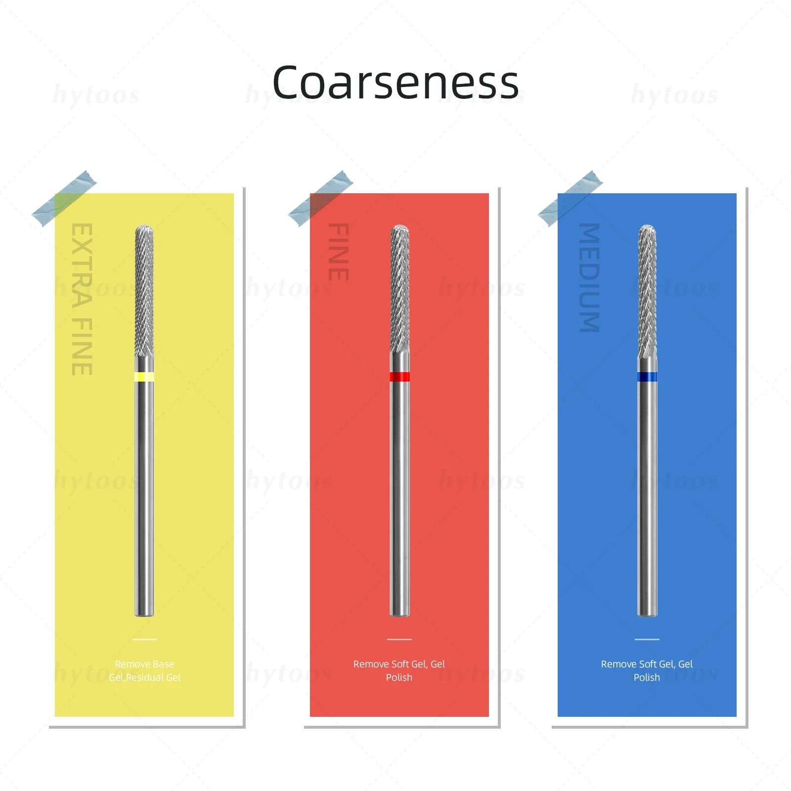 Hytoos-超硬ネイルドリル,丸い爪切り,キューティクルクリーニング,ソフトジェル除去,ドリルアクセサリー