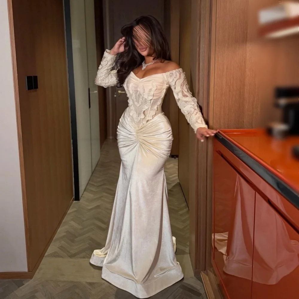 

Изысканное женское вечернее платье на заказ, с открытыми плечами, длинное, фасона «труба», для особых случаев, элегантное, для вечеринок, официальное.