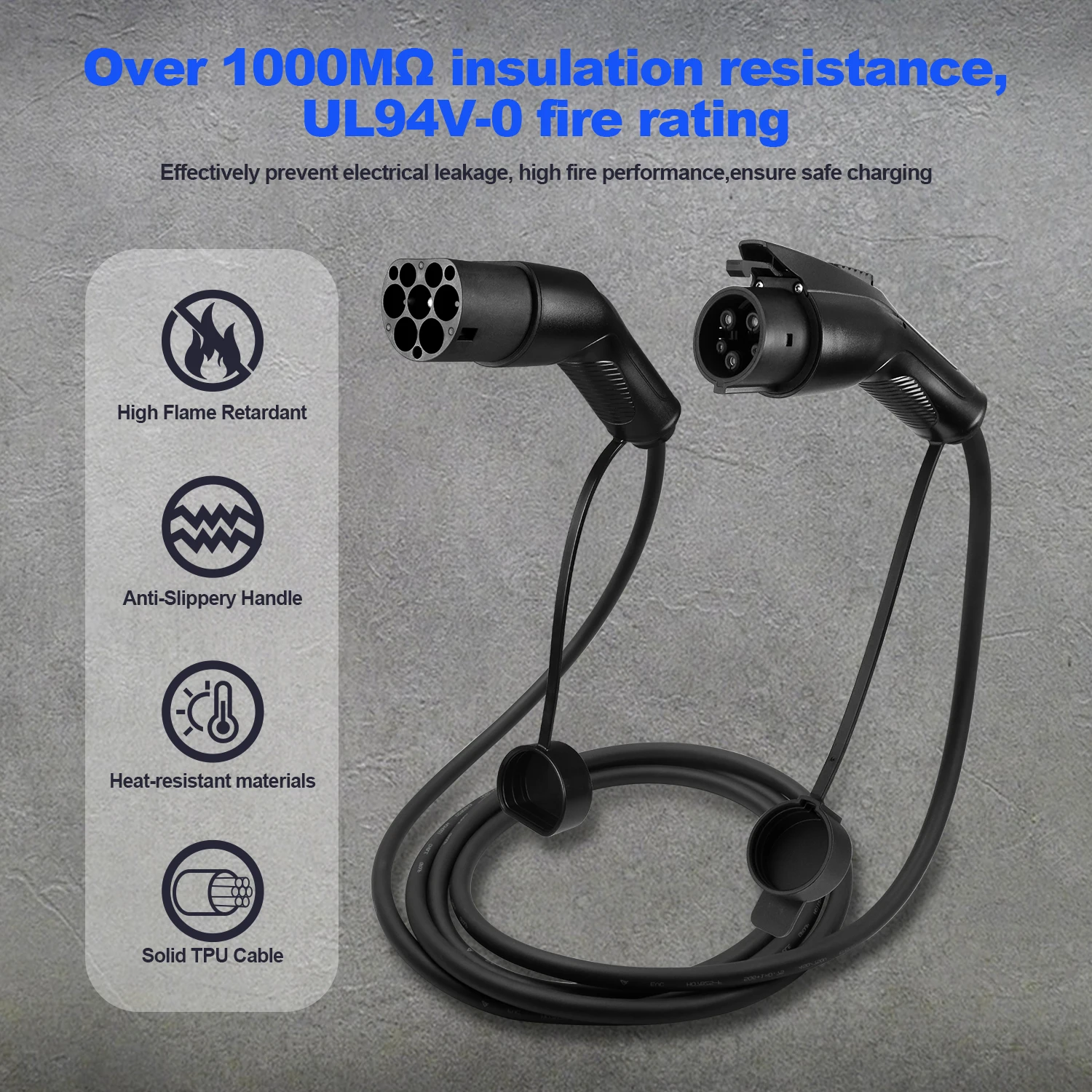 Kolanky كابل شحن EV محمول 32A 7.2KW نوع 2 إلى النوع 1 شاحن محطة عامة مركبة كهربية سيارات هجينة 3.5 متر #6