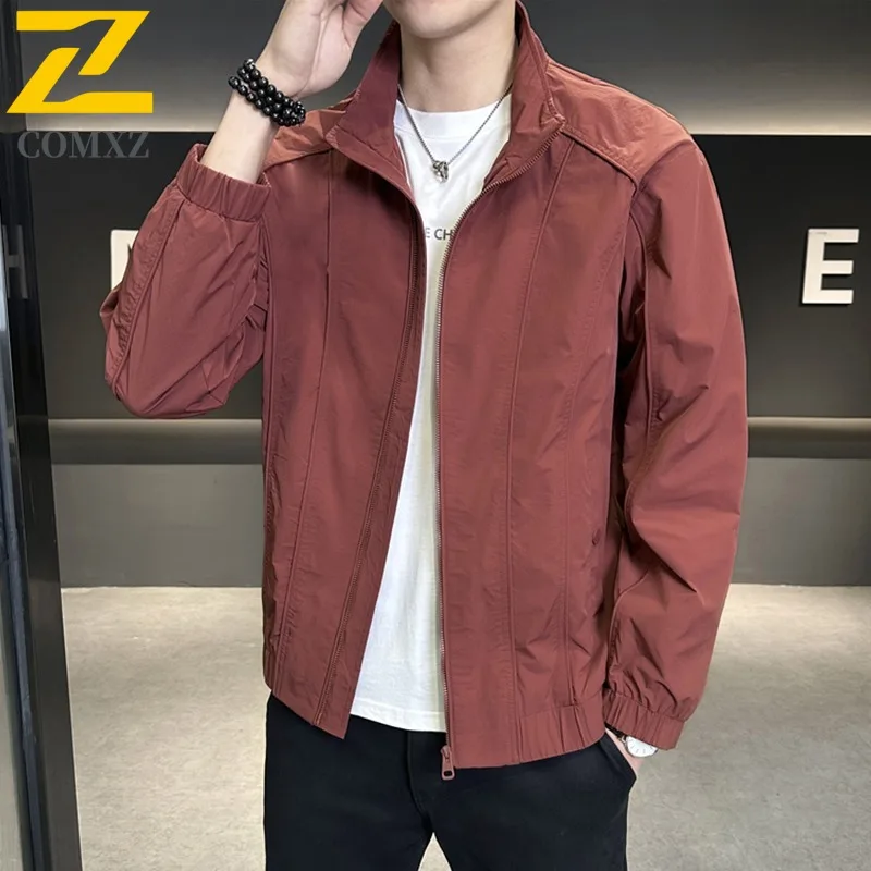 

COMXZ 2025 Men Jacket Spring Autumn Korean Style Casual Fashion Coat Trendy Versatile Outerwear Street Style