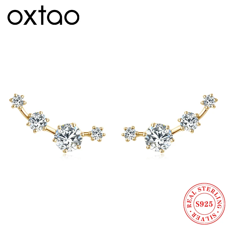 

OXTAO мини-серьги-гвоздики для женщин, серебро 925 пробы, настоящее 4,5 мм, 3 мм и 2 мм, серьги-клипсы с муассанитом, ювелирные изделия для пирсинга, Рождественский подарок