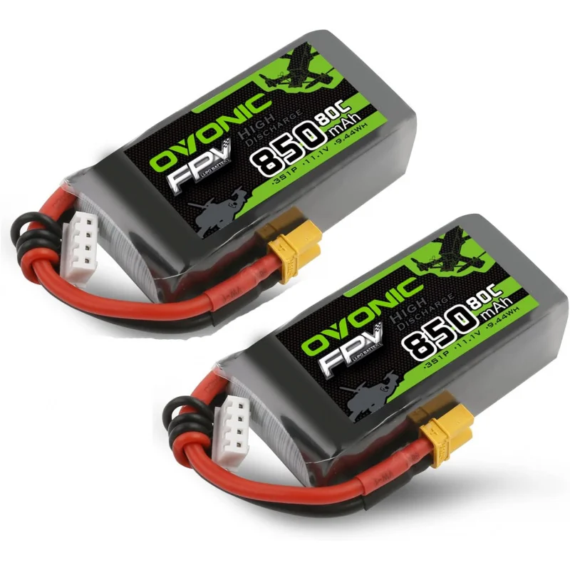 Batería OVONIC Lipo 850mAh 80C 11,1 V 3S RC con conector XT30 para avión RC DJI Quadcopter RC avión RC helicóptero RC