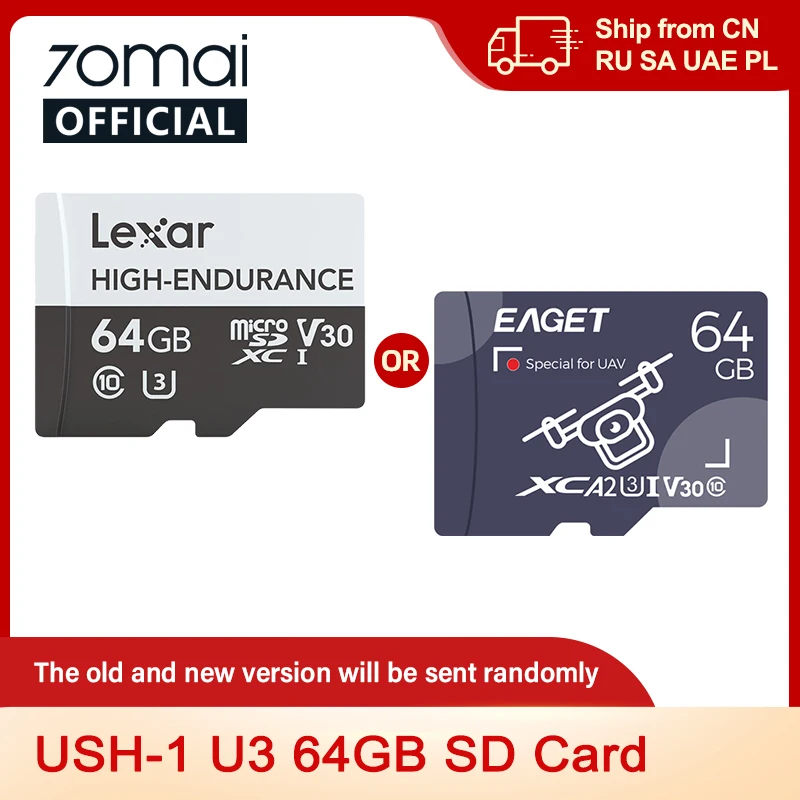 High-Endurance Micro SD Card for 70mai 4K Dash Cams 32GB-128GB