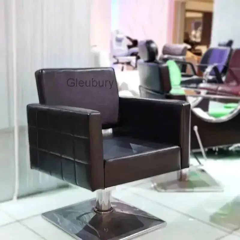 

Salon Barbing Chairs Professional Barber Armchairs Red Chair Spa Pedicure Cover Leather Ergonomic Stations Furniture Cut Hair