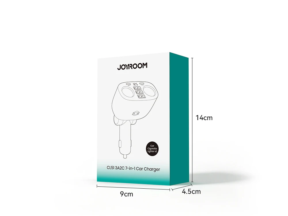 JOYROOM 225W Autoladegerät mit unabhängiger USB-C PD 45W-Technologie, QC3.0, Multifunktions-Ladestation für mehrere Geräte, LED-Anzeige, Autozubehör. – Detail 15