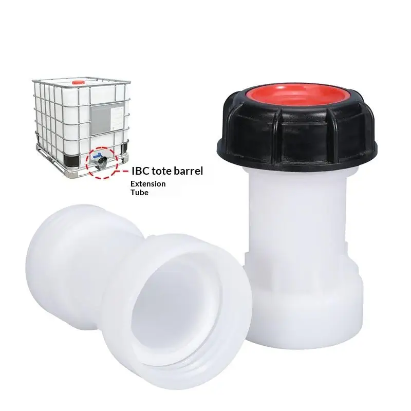 White Plastic Extension Tube IBC Adapter For Mounting IBC Rainwater Tank Canister Outlet S60x6 IT To AG Ton Barrel Pipe Joint