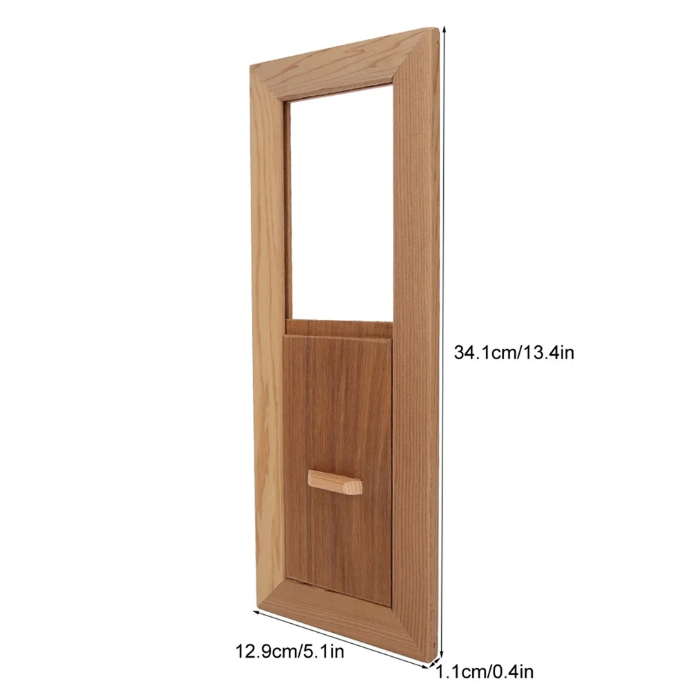 Afbeelding 7: Natuurlijk cederhouten sauna-ventilatierooster, verstelbaar ventilatiepaneel voor luchtcirculatie in sauna- en spa-ruimtes.