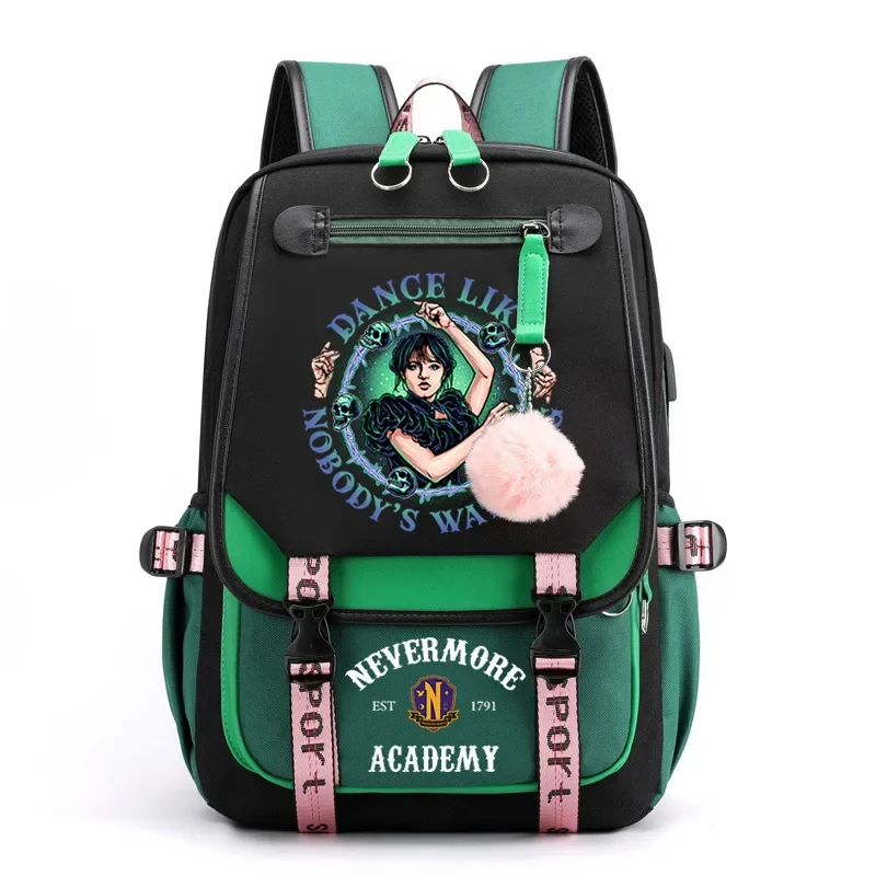 Rabu Addams Enid tas punggung sekolah remaja laki-laki perempuan tas Daypack Akademi Nevermore ransel Laptop hadiah ransel