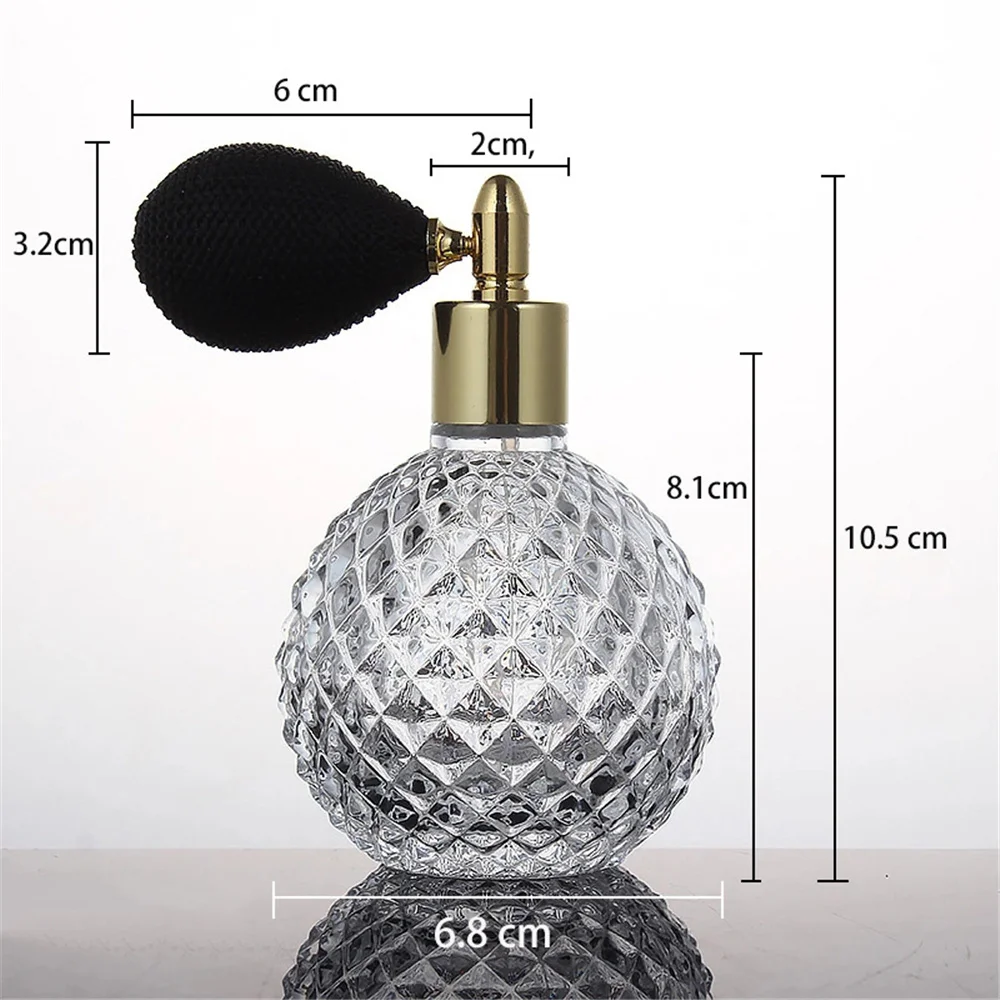 100ml Crystal Perfume Bottle Portable Vintage Cosmetic Container With Atomizer Transparent Empty Glass Makeup Bag Essential