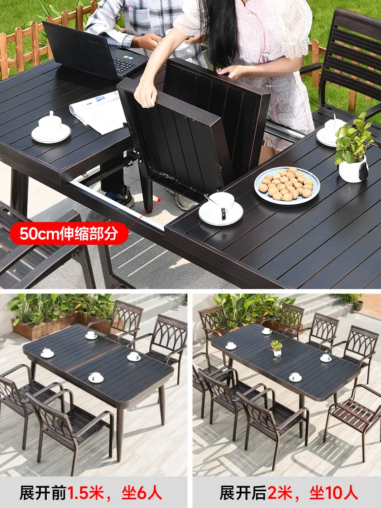 Outdoor Aluminum Alloy Tables and Chairs Courtyard Garden Leisure European-style Villa Wrought Iron Cast Aluminum Terrace