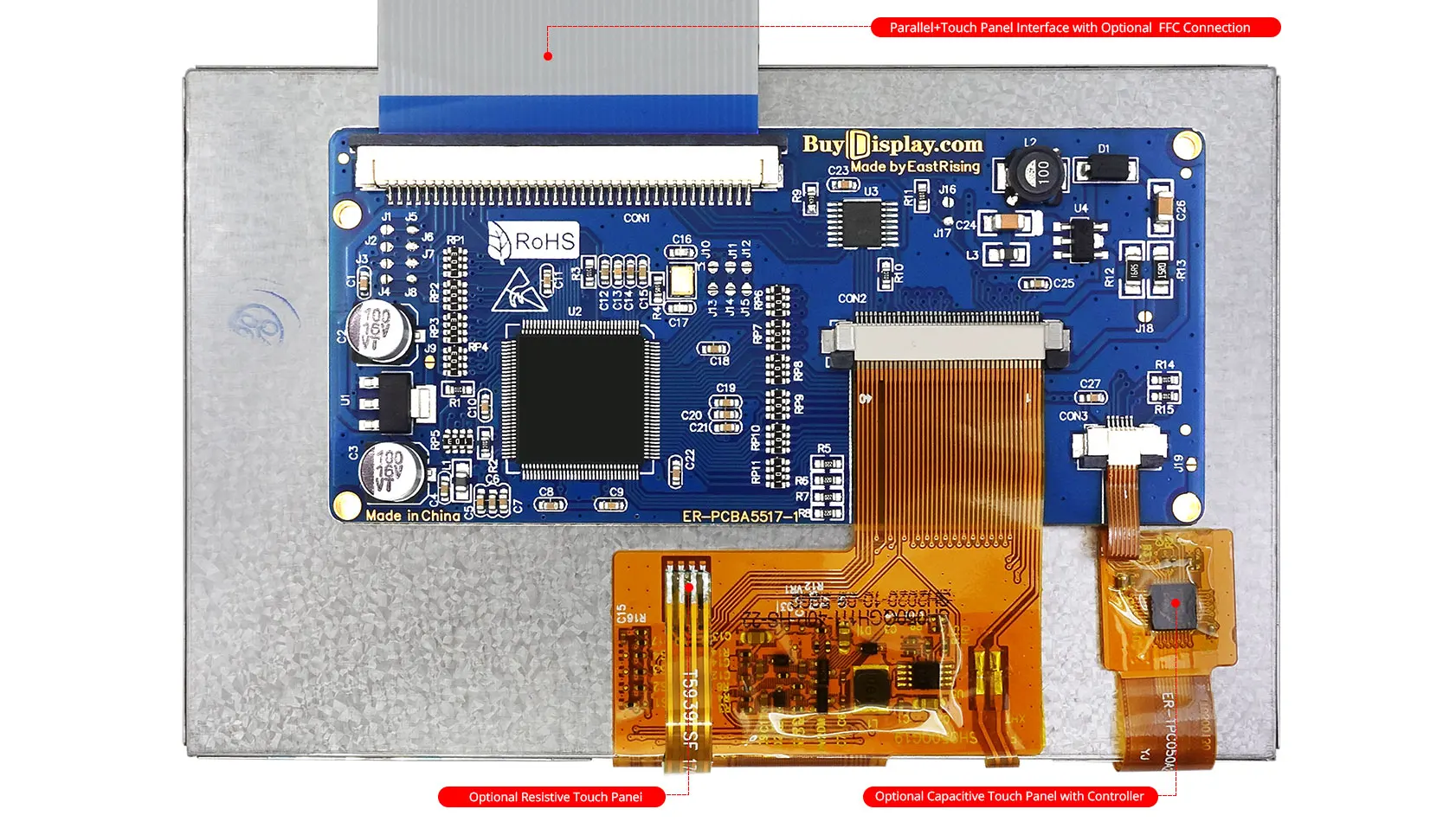 Low Cost 5 inch Arduino LCD Display Project 800x480 Capacitive Touch