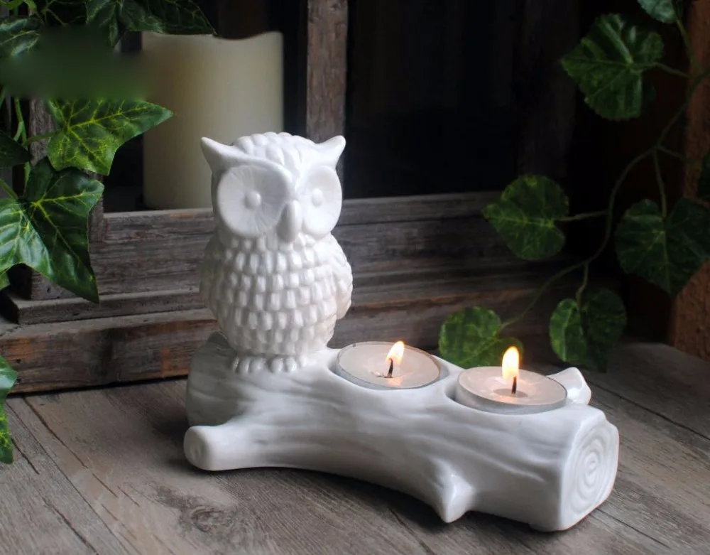 DW0034 Animal Mold Silicones Owl Trunk Candle Holder Silicone Cement Concrete Mold Handmade Flower Pots Moulds Aroma Stone Mould