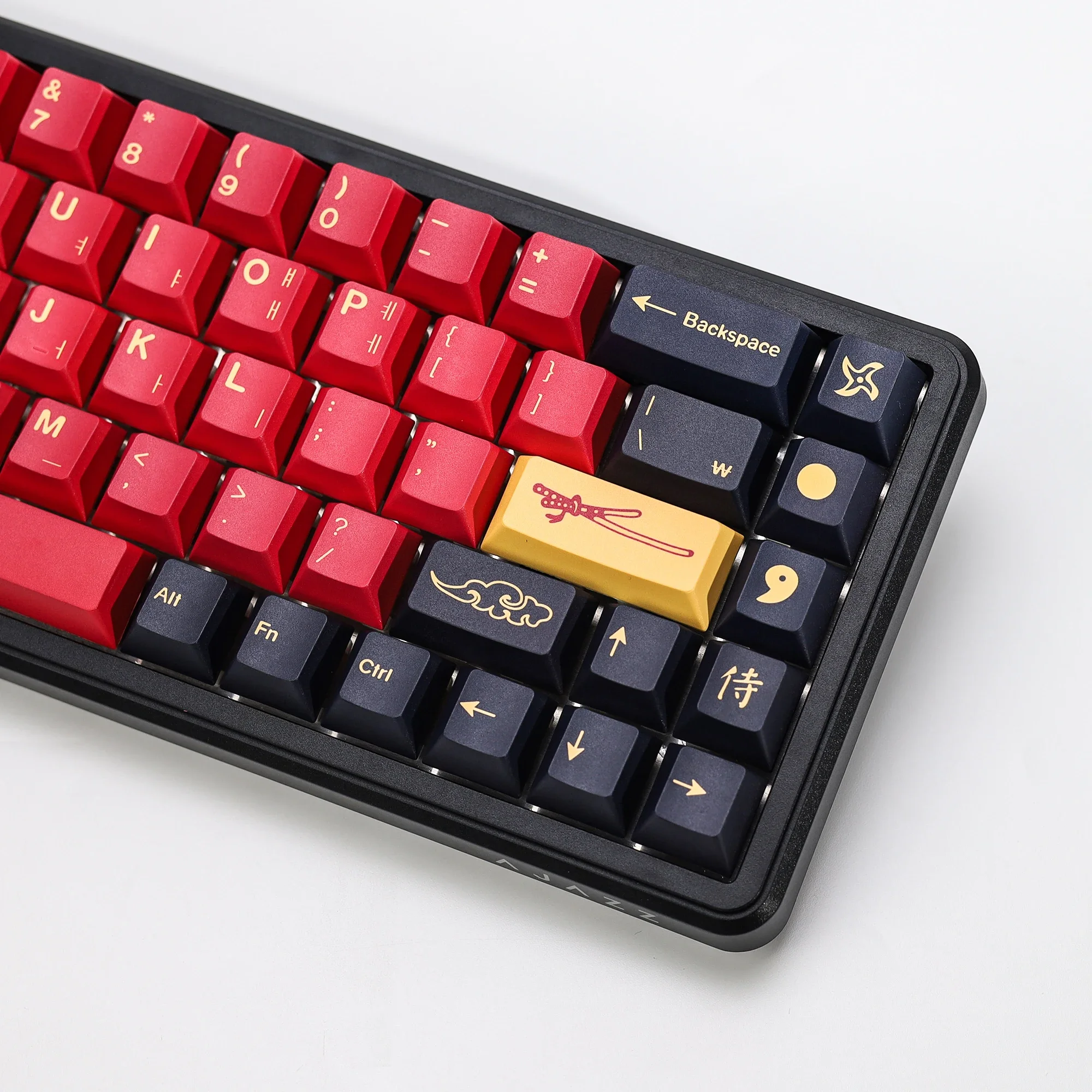 KBDiy Koreanische Tastenkappen Retro GMK Red Samurai Cherry Profile PBT Ailce Tastenkappen-Set für 60% Gaming Mechanische Tastatur – Detail 12