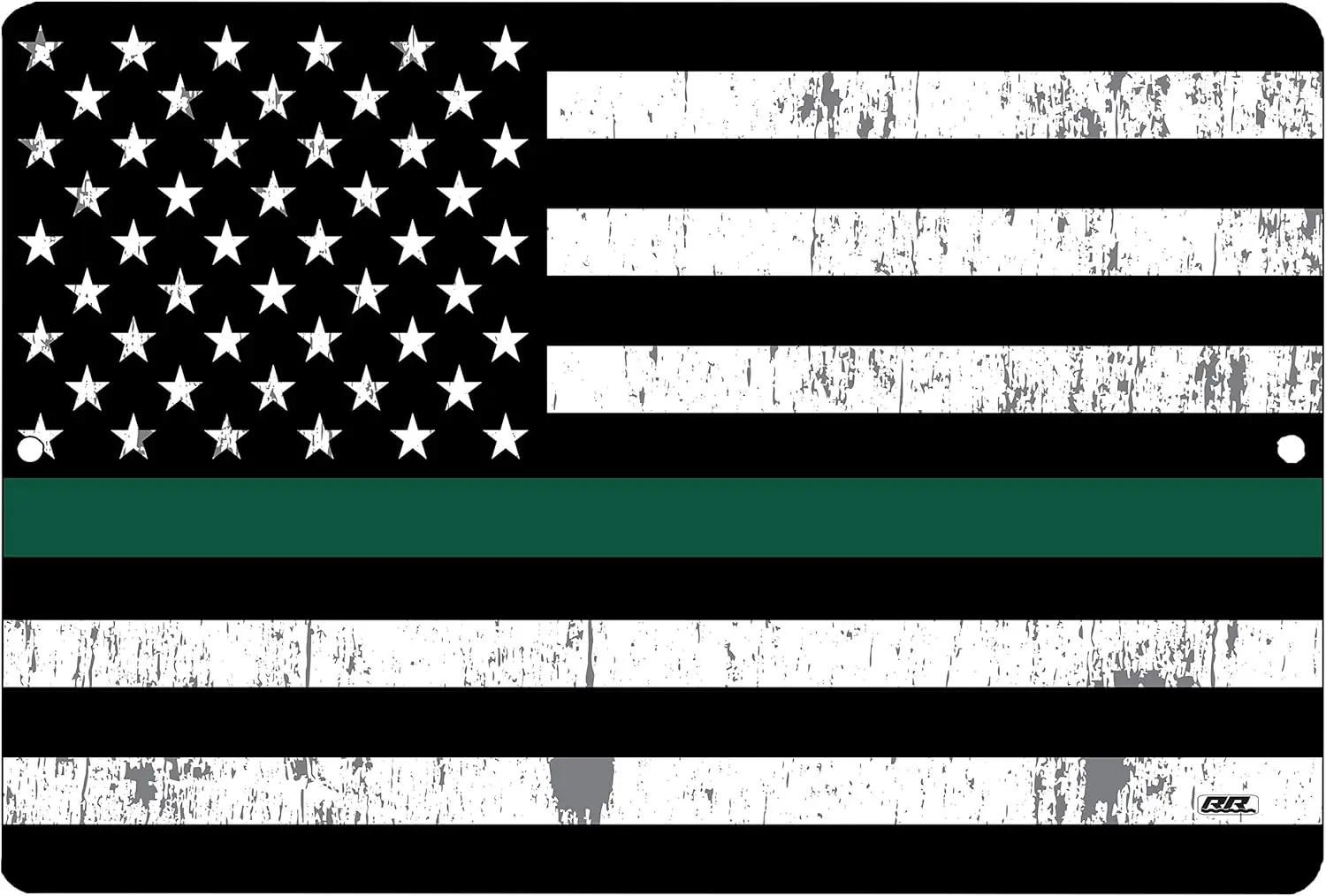 Rogue River Tactical Thin Green Line Flag Metal Tin Sign Wall Decor Man Cave Bar Gift Military Veteran Law Enforcement Border Pa