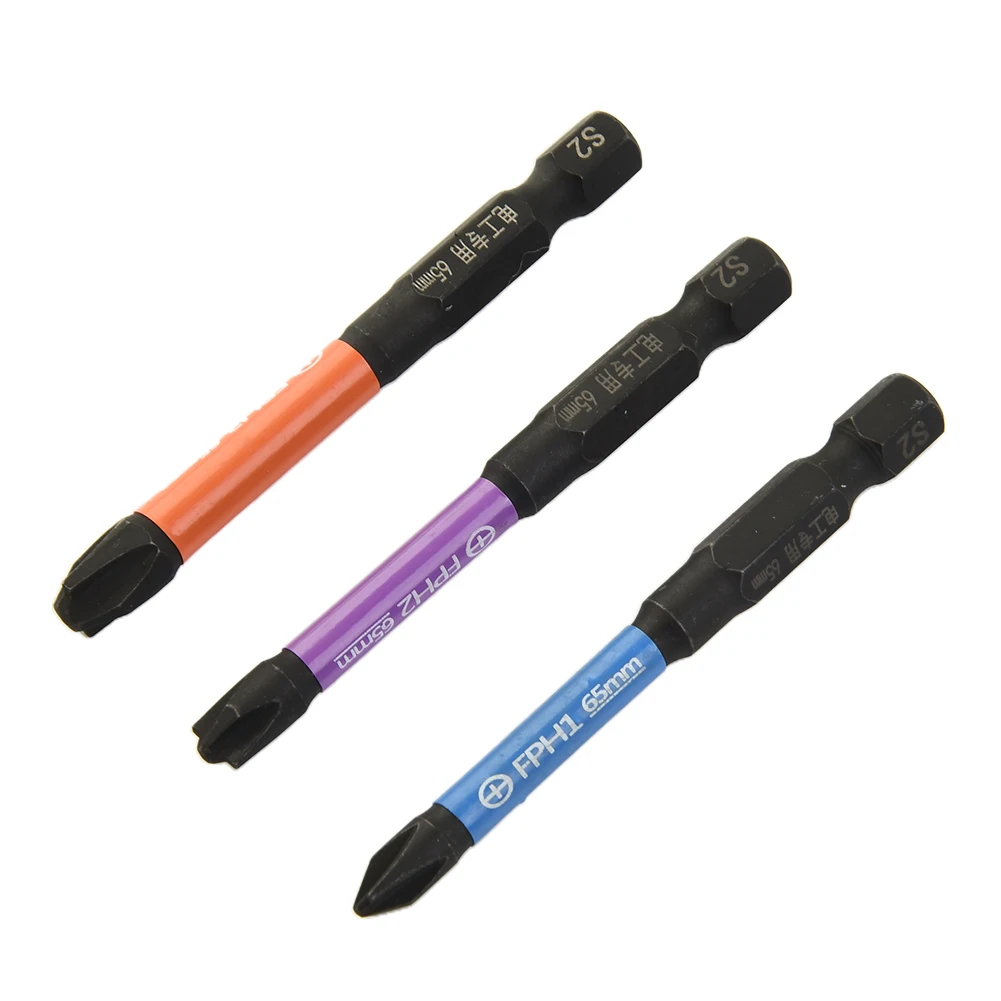 3pcs 65mm Magnetic Special Cross Screwdriver Bit Nutdrivers FPH1 FPH2 FPH3 For Socket Switch Power Electrician Power Tool