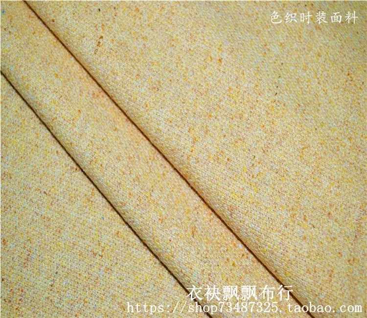 

High Quality Fabrics for Men's Suits Women and Light Yellow Colored Dots Blended Wool Fashion Fabric Suit Skirt