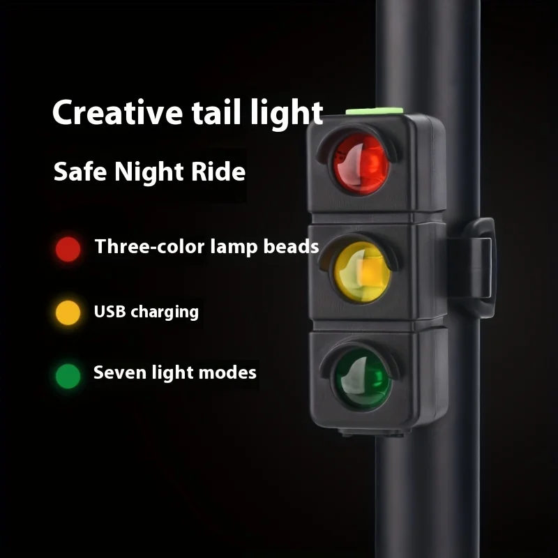 Night Riding Lights Tri-color Night Warning Lights Red and Green Tail Lights Alpine Riding Lights Bicycle Tail Lights