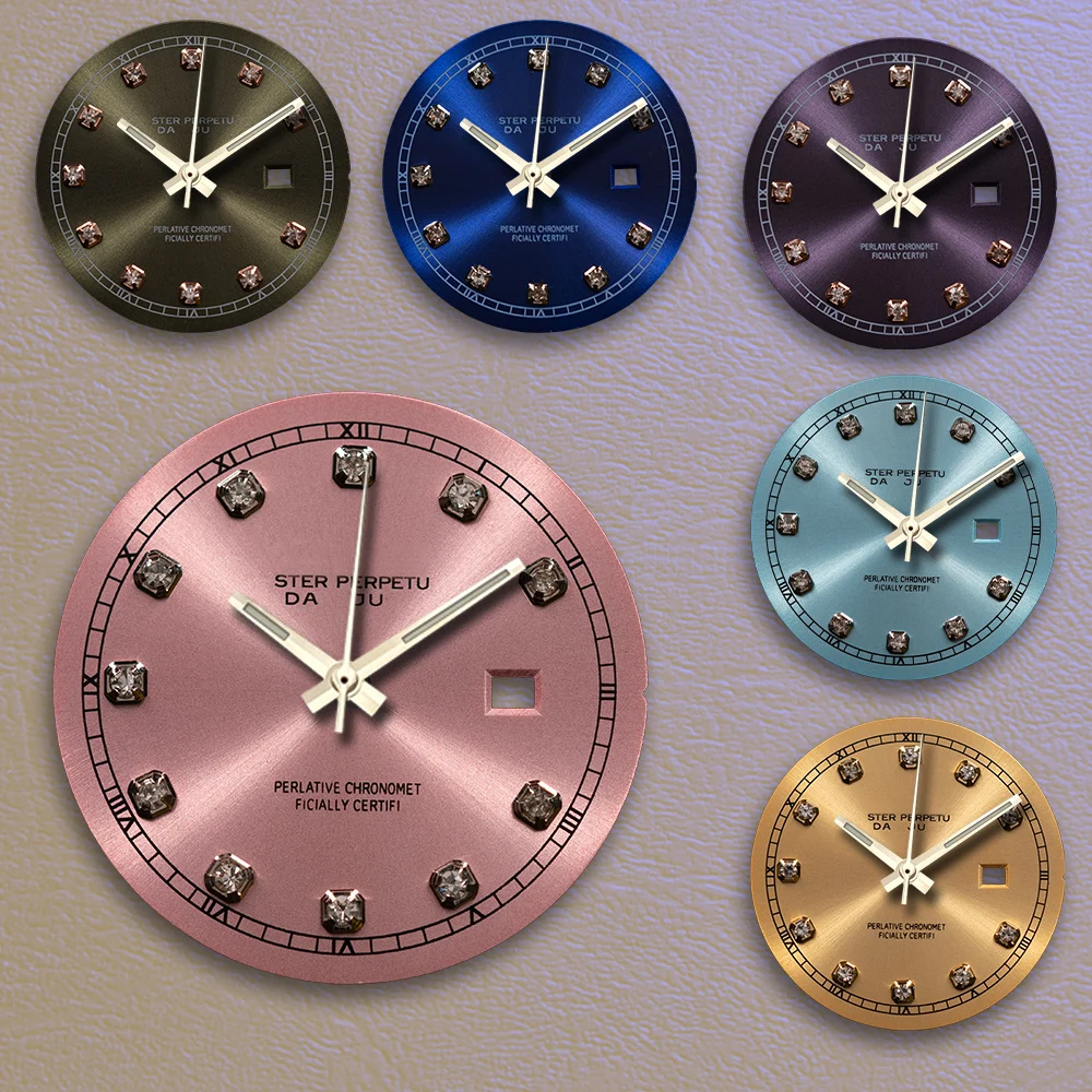 

﻿ Best sellers 24.5mm S Logo Diamond dial NH05 Dial Coffee colored dial Fit NH05 Movement Watch Modification Accessories